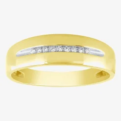 Unisex Adult 1/3 CT. T.W. White Diamond 10K Two Tone Gold Halo Side Stone Ring Set