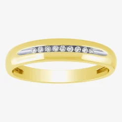 Unisex Adult 1/3 CT. T.W. White Diamond 10K Two Tone Gold Halo Side Stone Ring Set