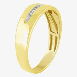 Unisex Adult 1/3 CT. T.W. White Diamond 10K Two Tone Gold Halo Side Stone Ring Set