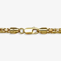 Unisex Adult 14K Gold 22 Inch Byzantine Chain Necklace