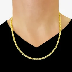 Unisex Adult 14K Gold 22 Inch Byzantine Chain Necklace