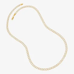Unisex Adult 10K Gold 26 Inch Curb Chain Necklace