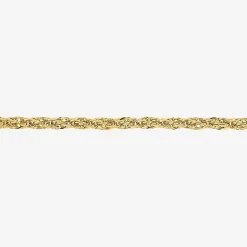 Unisex Adult 10K Gold 18 Inch Rope Chain Necklace