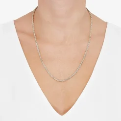 Unisex Adult 10K Gold 18 Inch Rope Chain Necklace