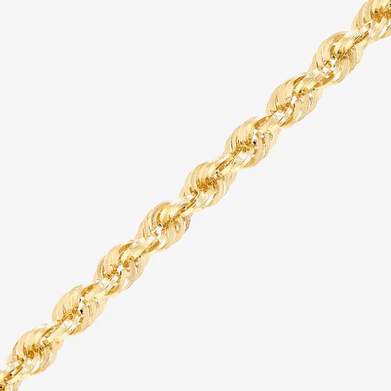 Unisex Adult 14K Gold 24 Inch Rope Chain Necklace