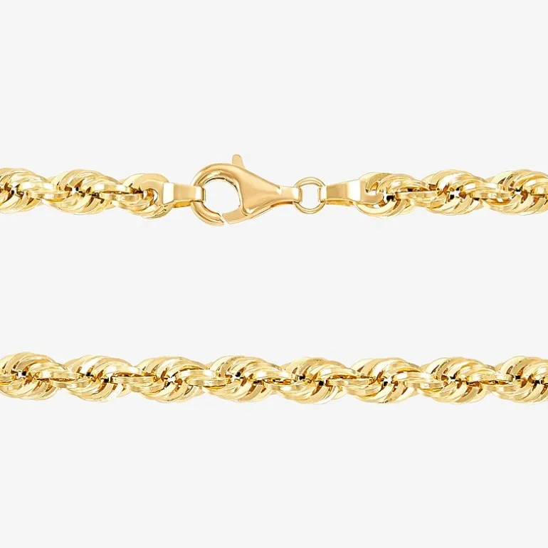 Unisex Adult 14K Gold 24 Inch Rope Chain Necklace