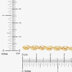 Unisex Adult 10K Gold 22 Inch Rope Chain Necklace