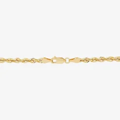 Unisex Adult 10K Gold 22 Inch Rope Chain Necklace