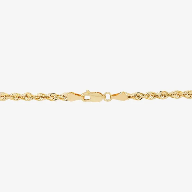 Unisex Adult 10K Gold 22 Inch Rope Chain Necklace