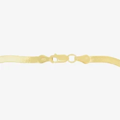 Unisex Adult 14K Gold 8 Inch Semisolid Herringbone Chain Bracelet