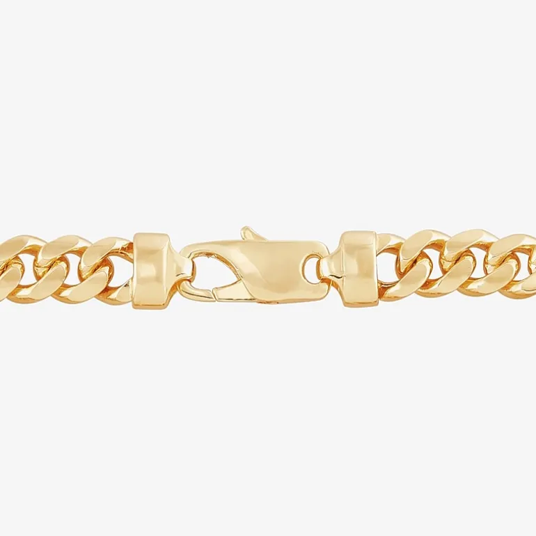 Unisex Adult 14K Gold 8 1/2 Inch Solid Link Chain Bracelet