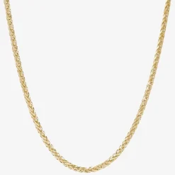 Unisex Adult 14K Gold 20 Inch Wheat Chain Necklace