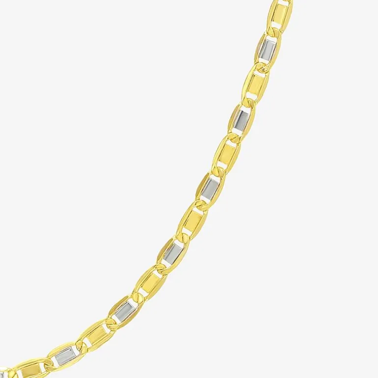 Unisex Adult 14K Two Tone Gold 20 Inch Valentino Chain Necklace