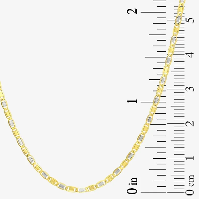 Unisex Adult 14K Two Tone Gold 20 Inch Valentino Chain Necklace