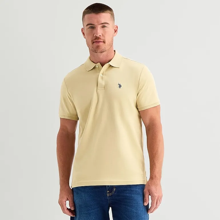 U.S. Polo Assn. Interlock Pique Mens Classic Fit Short Sleeve Polo Shirt