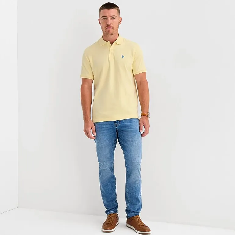 U.S. Polo Assn. Interlock Pique Mens Classic Fit Short Sleeve Polo Shirt