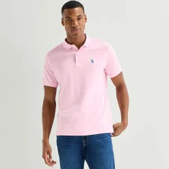 U.S. Polo Assn. Interlock Pique Mens Classic Fit Short Sleeve Polo Shirt