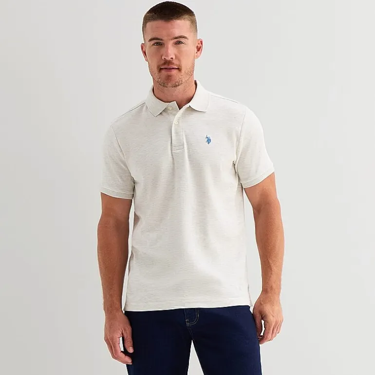 U.S. Polo Assn. Interlock Pique Mens Classic Fit Short Sleeve Polo Shirt