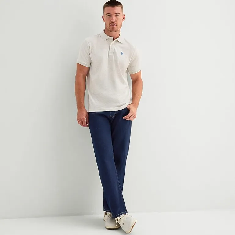 U.S. Polo Assn. Interlock Pique Mens Classic Fit Short Sleeve Polo Shirt