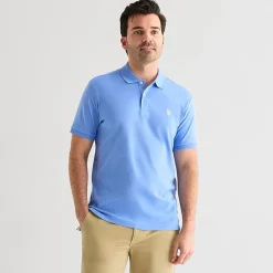 U.S. Polo Assn. Interlock Pique Mens Classic Fit Short Sleeve Polo Shirt