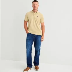 U.S. Polo Assn. Interlock Pique Mens Classic Fit Short Sleeve Polo Shirt