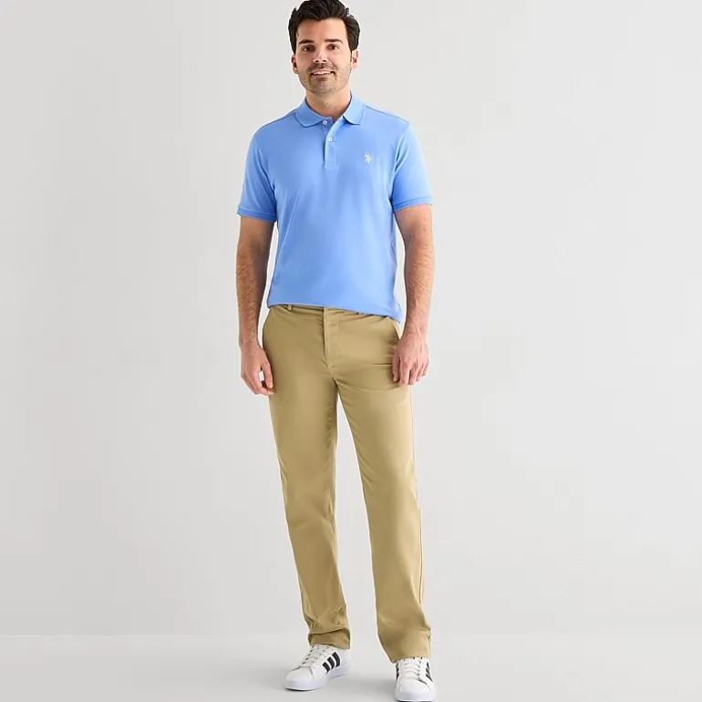 U.S. Polo Assn. Interlock Pique Mens Classic Fit Short Sleeve Polo Shirt