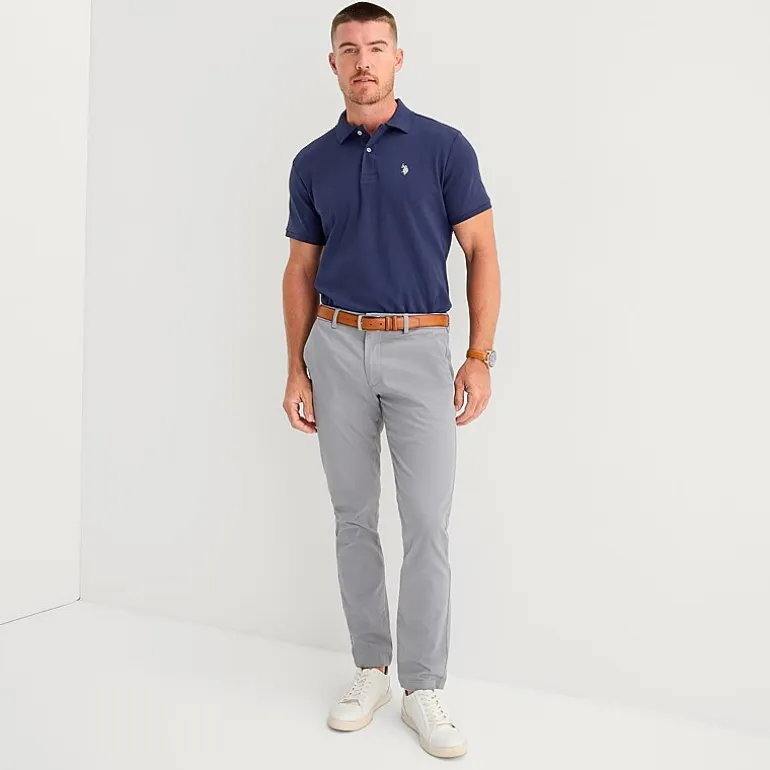 U.S. Polo Assn. Interlock Pique Mens Classic Fit Short Sleeve Polo Shirt