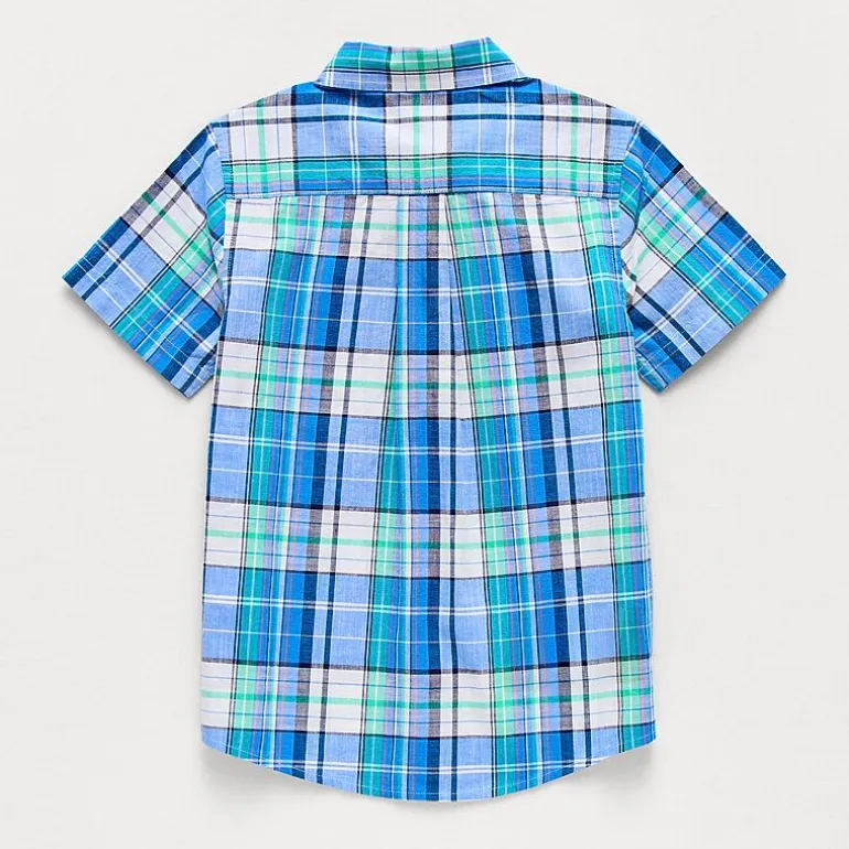 U.S. Polo Assn. Little & Big Kid Boys Short Sleeve Regular Fit Embroidered Button-Down Shirt