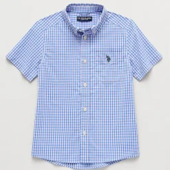 U.S. Polo Assn. Little & Big Kid Boys Short Sleeve Regular Fit Embroidered Button-Down Shirt