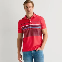 U.S. Polo Assn. Performance Stripe Mens Classic Fit Short Sleeve Polo Shirt