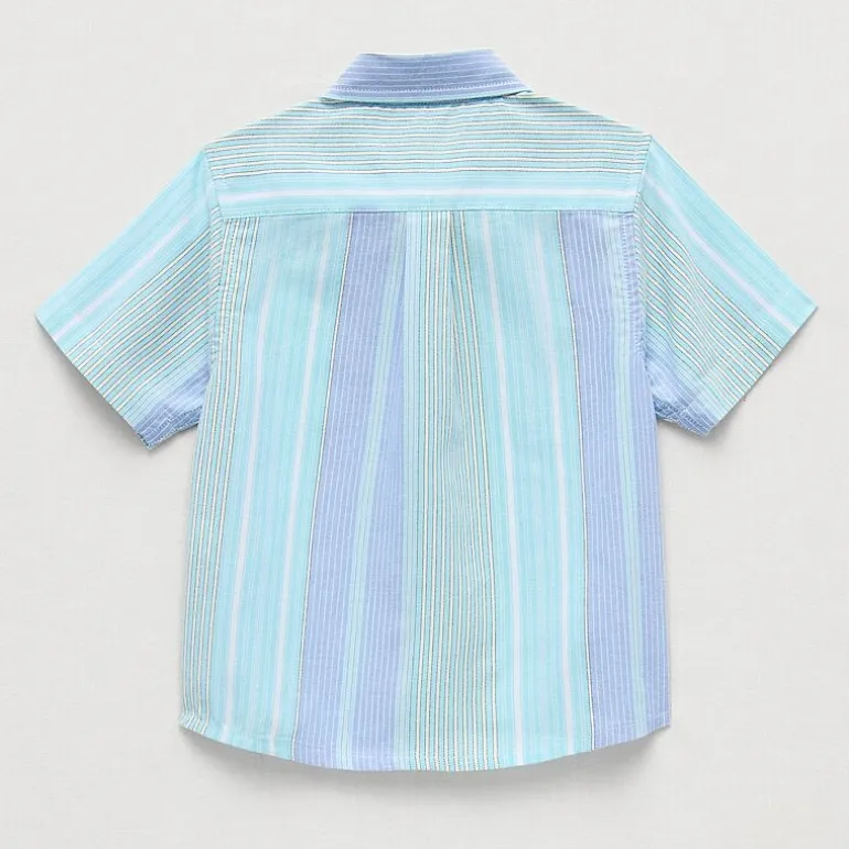 U.S. Polo Assn. Toddler Boys Y Neck Short Sleeve Regular Fit Button-Down Shirt