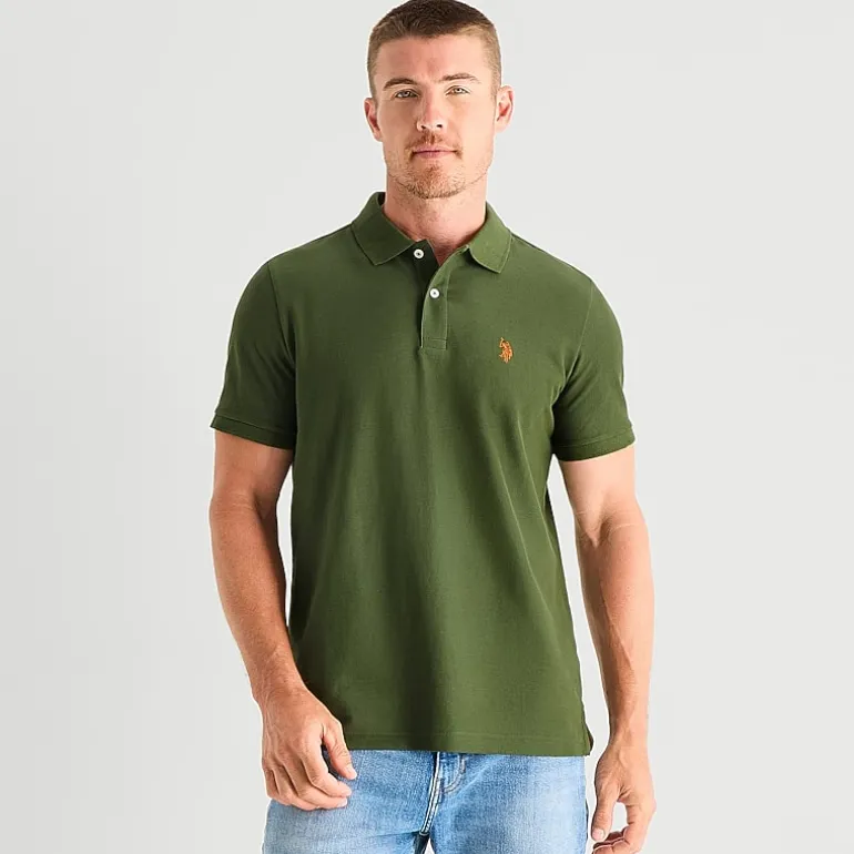 U.S. Polo Assn. Ultimate Pique Stretch Mens Classic Fit Short Sleeve Polo Shirt