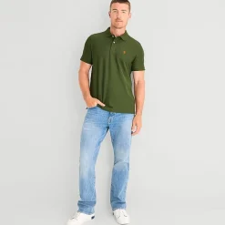 U.S. Polo Assn. Ultimate Pique Stretch Mens Classic Fit Short Sleeve Polo Shirt