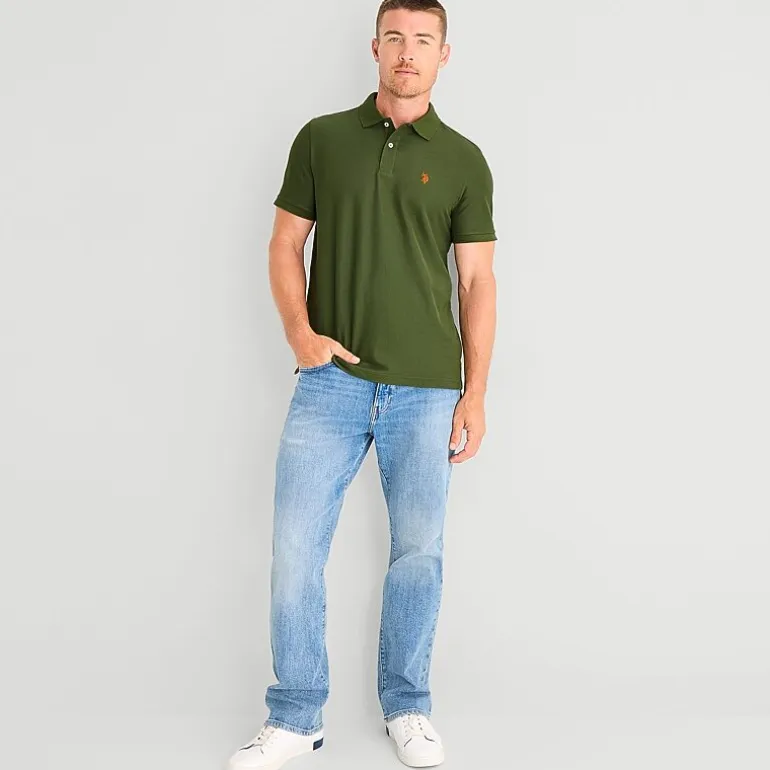 U.S. Polo Assn. Ultimate Pique Stretch Mens Classic Fit Short Sleeve Polo Shirt