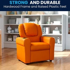 Vana Plush Recliner with Cup Holder for Kids