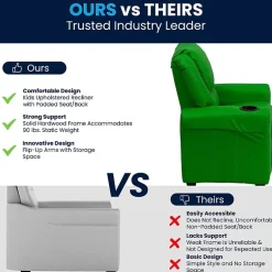 Vana Plush Recliner with Cup Holder for Kids