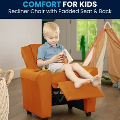 Vana Plush Recliner with Cup Holder for Kids