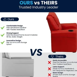 Vana Plush Recliner with Cup Holder for Kids