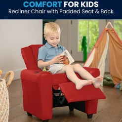 Vana Plush Recliner with Cup Holder for Kids