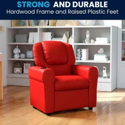 Vana Plush Recliner with Cup Holder for Kids
