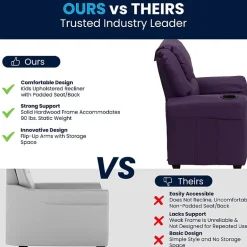 Vana Plush Recliner with Cup Holder for Kids