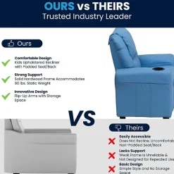 Vana Plush Recliner with Cup Holder for Kids