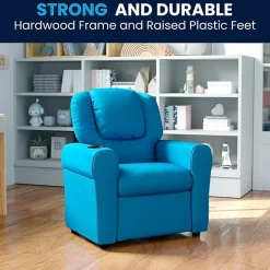 Vana Plush Recliner with Cup Holder for Kids