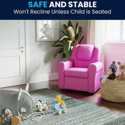 Vana Plush Recliner with Cup Holder for Kids