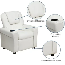 Vana Plush Recliner with Cup Holder for Kids