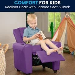 Vana Plush Recliner with Cup Holder for Kids