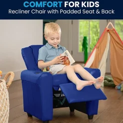 Vana Plush Recliner with Cup Holder for Kids