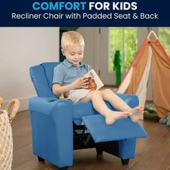 Vana Plush Recliner with Cup Holder for Kids