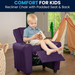 Vana Plush Recliner with Cup Holder for Kids