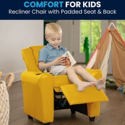 Vana Plush Recliner with Cup Holder for Kids